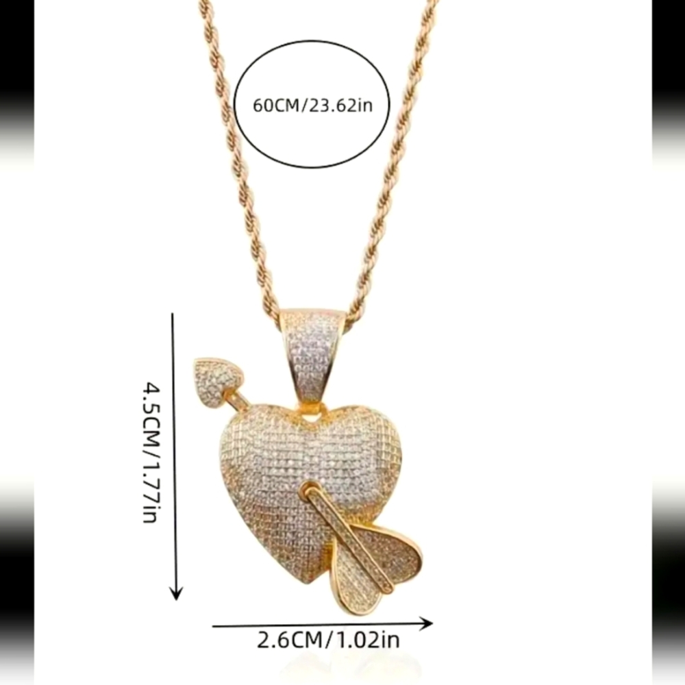 Elegant Gold Heart Pendant Necklace - Picture 4 of 4